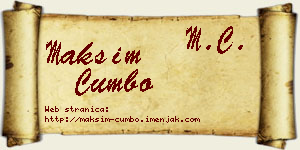 Maksim Cumbo vizit kartica